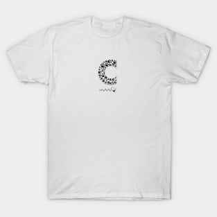 Made of paw print C letter T-Shirt